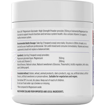 Nutra-Life Magnesium Glycinate+ High Strength Powder 300g