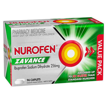 Nurofen Zavance 256mg Ibuprofen 96 Caplets