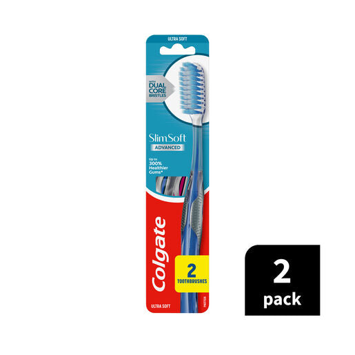 Colgate Slim Soft Advance Toothbrush Ultra Soft 2 Pack