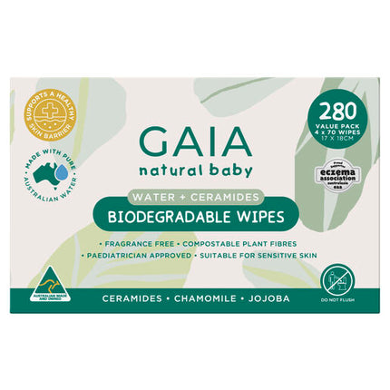 Gaia Biodegradable Water Wipes 280 Pack