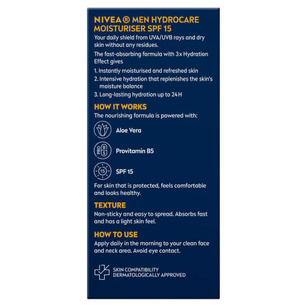Nivea Men Hydrocare SPF15 Moisturiser 75ml