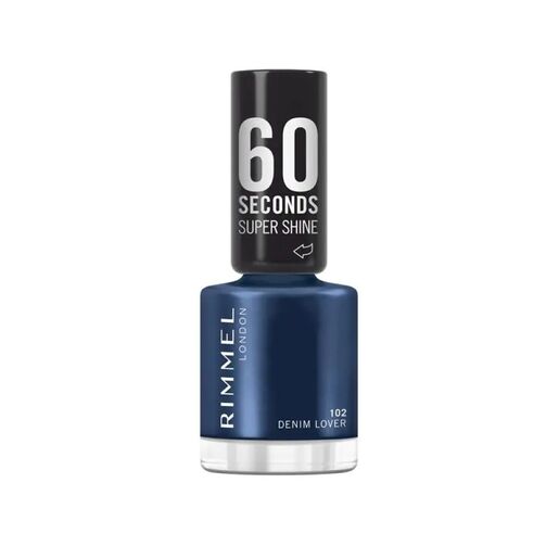 Rimmel London 60 Seconds Super Shine Nail Polish, 102 Denim Lover 8Ml