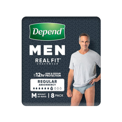 Depend Men Real Fit Underwear Medium 8 Pack