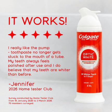Colgate Toothpaste Optic White Pump 100g