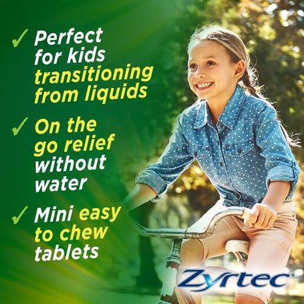 Zyrtec Kids Allergy & Hayfever Chewable Tablets Grape 10 Pack