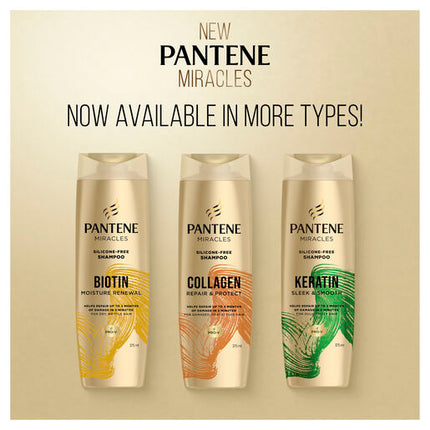 Pantene Miracles Keratin Sleek & Smooth Silicone-Free Shampoo 375ml