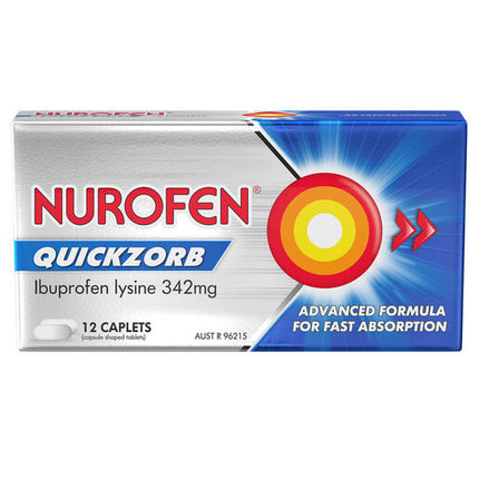 Nurofen Quickzorb Ibuprofen Lysine 342mg 12 Caplets