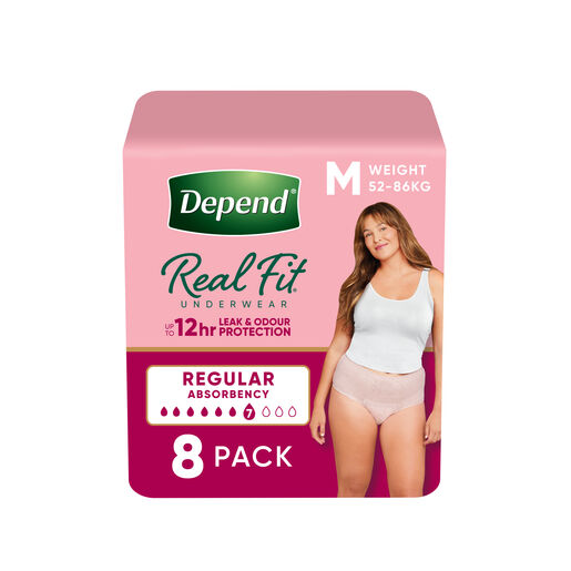 Depend Women Real Fit Underwear Medium 8 Pack