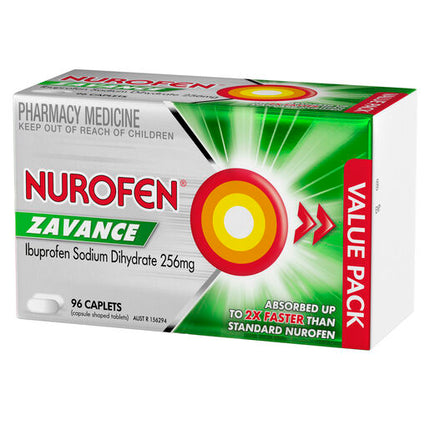 Nurofen Zavance 256mg Ibuprofen 96 Caplets