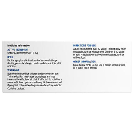 Chemist's Own C-Zine Hayfever & Allergy Relief 10mg Tab 100