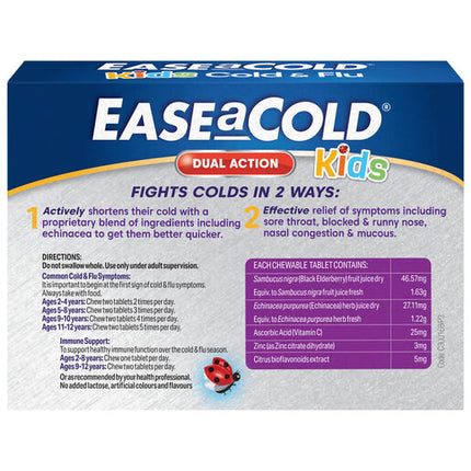 Ease A Cold Kids Cold & Flu 24 Chewable Tablets