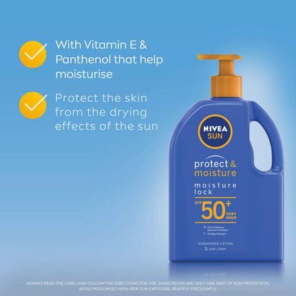 Nivea Protect & Moisture Moisture Lock SPF50+ Sunscreen Lotion 1L