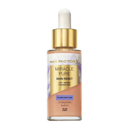 Max Factor Miracle Pure 2-In-1 Skin Reset Serum Foundation 40-60 Light