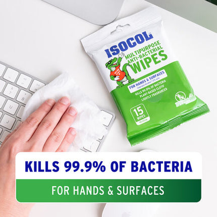 Isocol Multipurpose Antibac Wipes 15 Pack