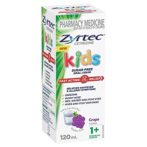 Zyrtec Kids Allergy & Hayfever Oral Liquid Grape 120ml