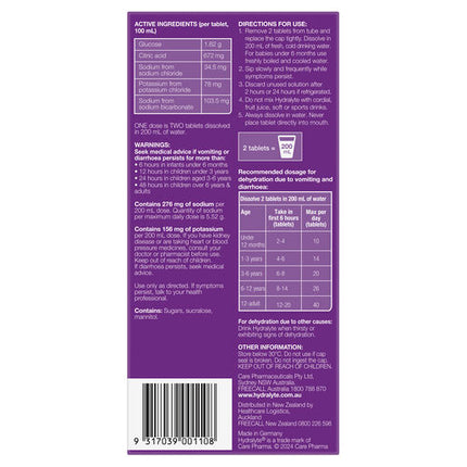 Hydralyte Effervescent Electrolyte Tablets Apple Blackcurrant 40 Tablets