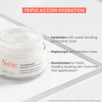 Avène Hydrance Hydrating Aqua Cream-in- Gel Moisturiser with Hyaluronic Acid for Dehydrated Skin - 50ml