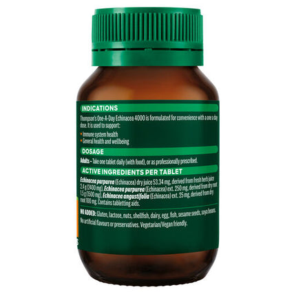 Thompson's 1-A-Day Echinacea 4000mg 60 Tablets