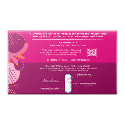 Carefree Original Unscented Long Panty Liners 30 Pack