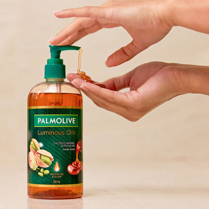 Palmolive Luminous Oils Hand Wash, Salted Caramel & Pistachio 500mL Pump