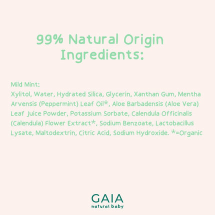 Gaia Natural Baby Probiotic Toothpaste Mild Mint 50g