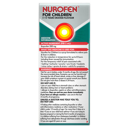 Nurofen For Children 5-12 Years Orange 100ml