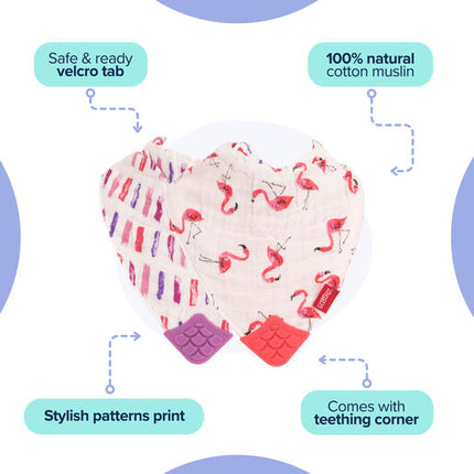 Nuby Muslin Bandana Bibs with Teething Corner