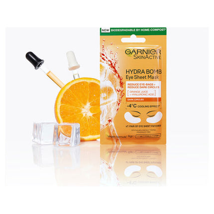 Garnier Hydra Bomb Hyaluronic Acid + Orange Extract Eye Sheet Mask 6g