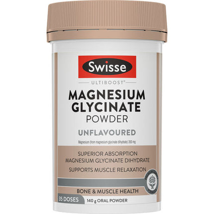 Swisse Ultiboost Magnesium Glycinate Powder Unflavoured 140g