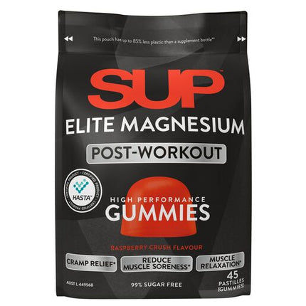 SUP Elite Magnesium Raspberry Crush Gummies 45s Pastilles