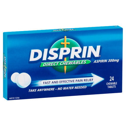 Disprin Direct Chewable Pain Relief Tablets 300mg Aspirin 24 pack