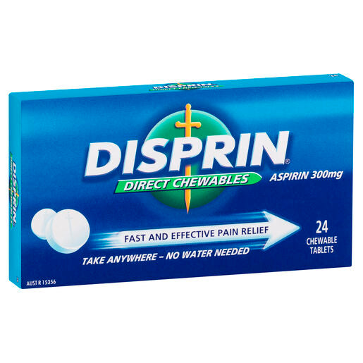 Disprin Direct Chewable Pain Relief Tablets 300mg Aspirin 24 pack