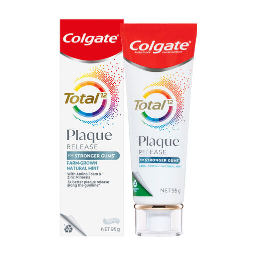 Colgate Toothpaste Total Plaque Release Farm-Grown Mint 95g