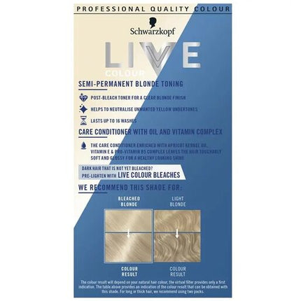 Schwarzkopf LIVE Colour Toner Soft Blonde T2