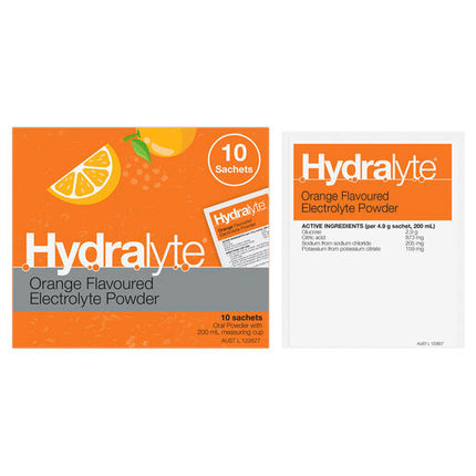 Hydralyte Electrolyte Powder Orange 10 Pack
