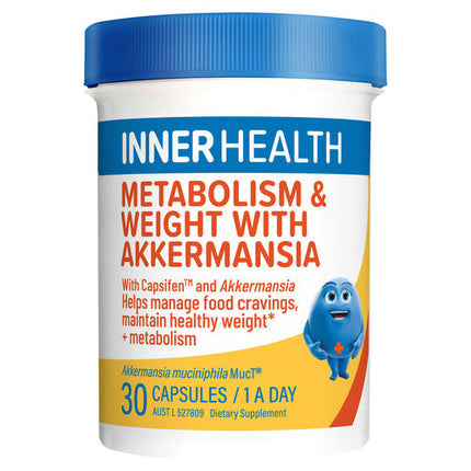 Inner Health Metabolism & Weight With Akkermansia Probiotic 30 Capsules
