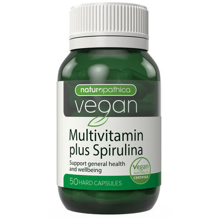 Naturopathica Vegan Multivitamin Plus Spirulina 50 Capsules