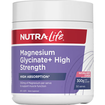 Nutra-Life Magnesium Glycinate+ High Strength Powder 300g