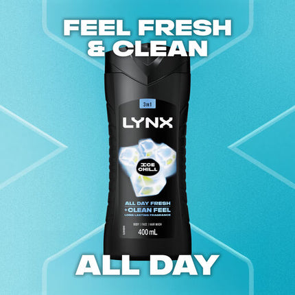 Lynx 3in1 Body Wash Ice Chill 400ml