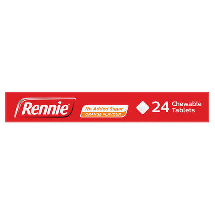 Rennie No Added Sugar Orange 24 Tablets