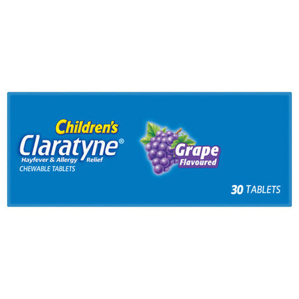 Claratyne Children's Allergy & Hayfever Relief Antihistamine Grape Flavour Chewable Tablets 30 Pack