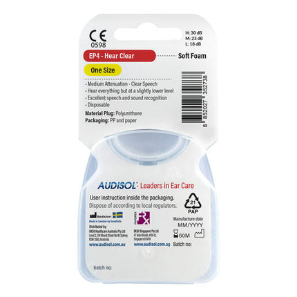 Audiplugs Sports Safe Zone 4 Pairs