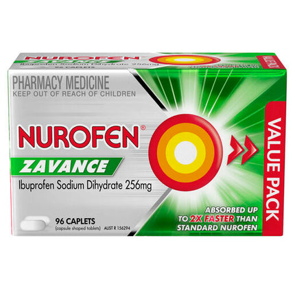 Nurofen Zavance 256mg Ibuprofen 96 Caplets