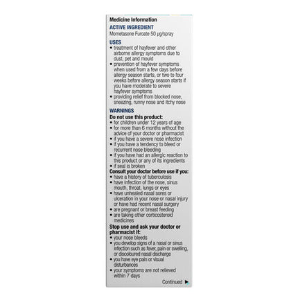 Chemists' Own Mometasone 50mcg 60 Doses