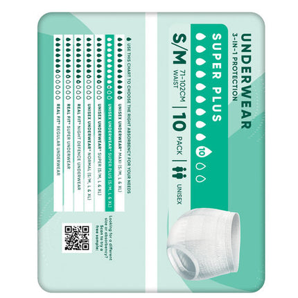 Depend Incontinence Underwear Unisex Super Plus Small/Medium 10 Pack