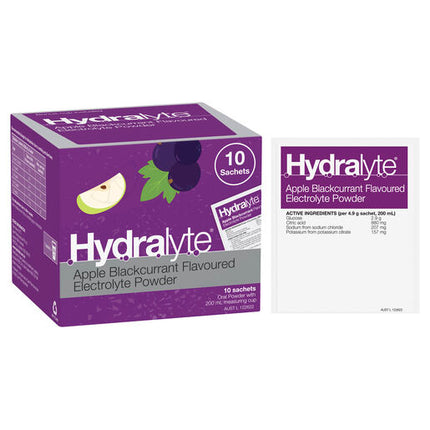 Hydralyte Electrolyte Powder Apple Blackcurrant 10 Pack