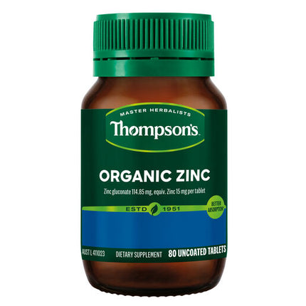 Thompson's Organic Zinc 80 Tablets