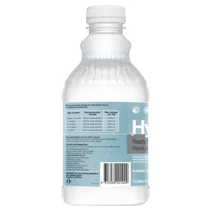 Hydralyte Ready to use Electrolyte Solution Colour Free Lemonade 1L