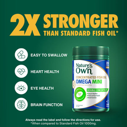 Nature's Own Concentrated Fish Oil Omega Mini 250 Capsules