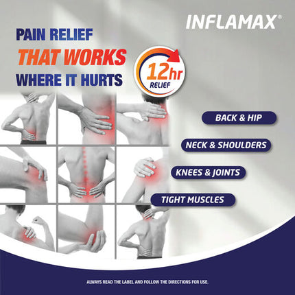 Inflamax Back Pain Heat Patches 2 Patches XL Size